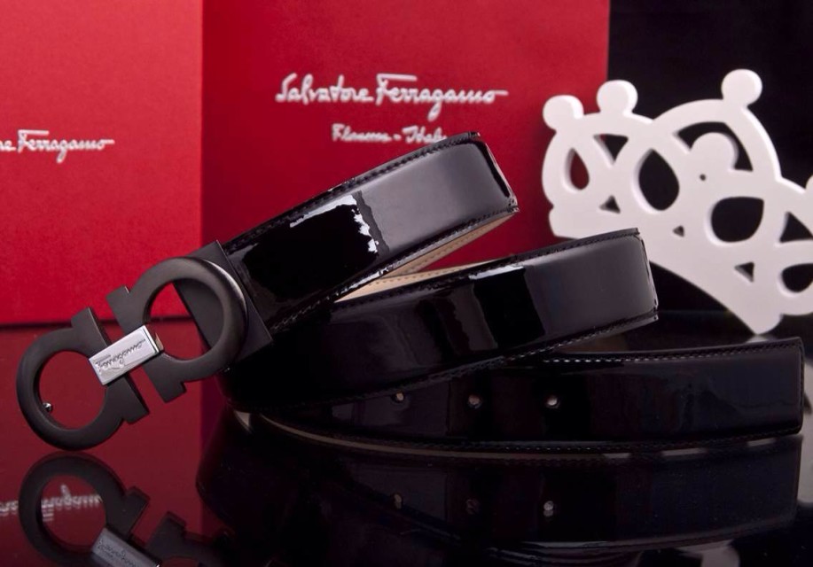 Ferragamo Gentle Monster leather belt with double gancini buckle GM096